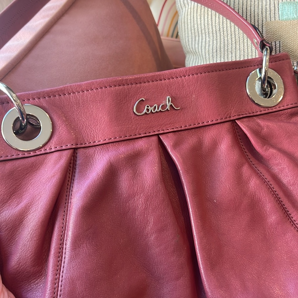 Pink Vintage Coach Leather Bag - Picture 6 of 6